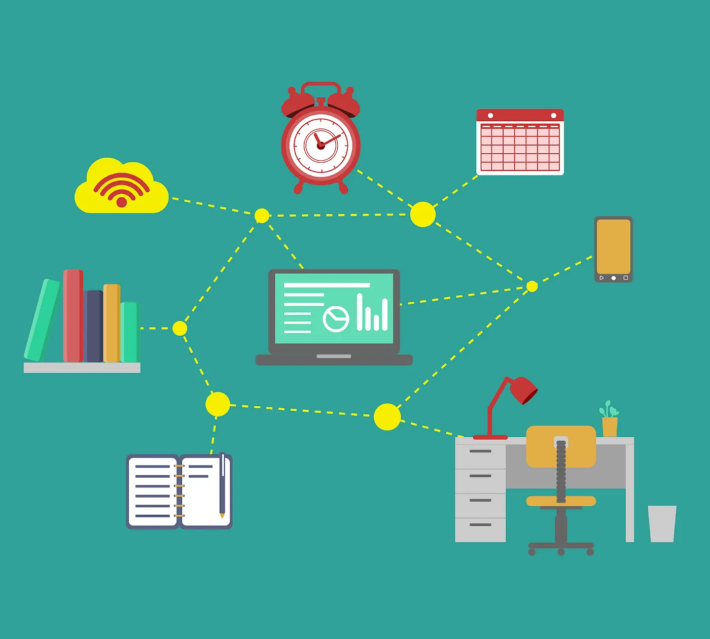 Books+Online+Education+Work+green+background+Table+Chair+Y4W